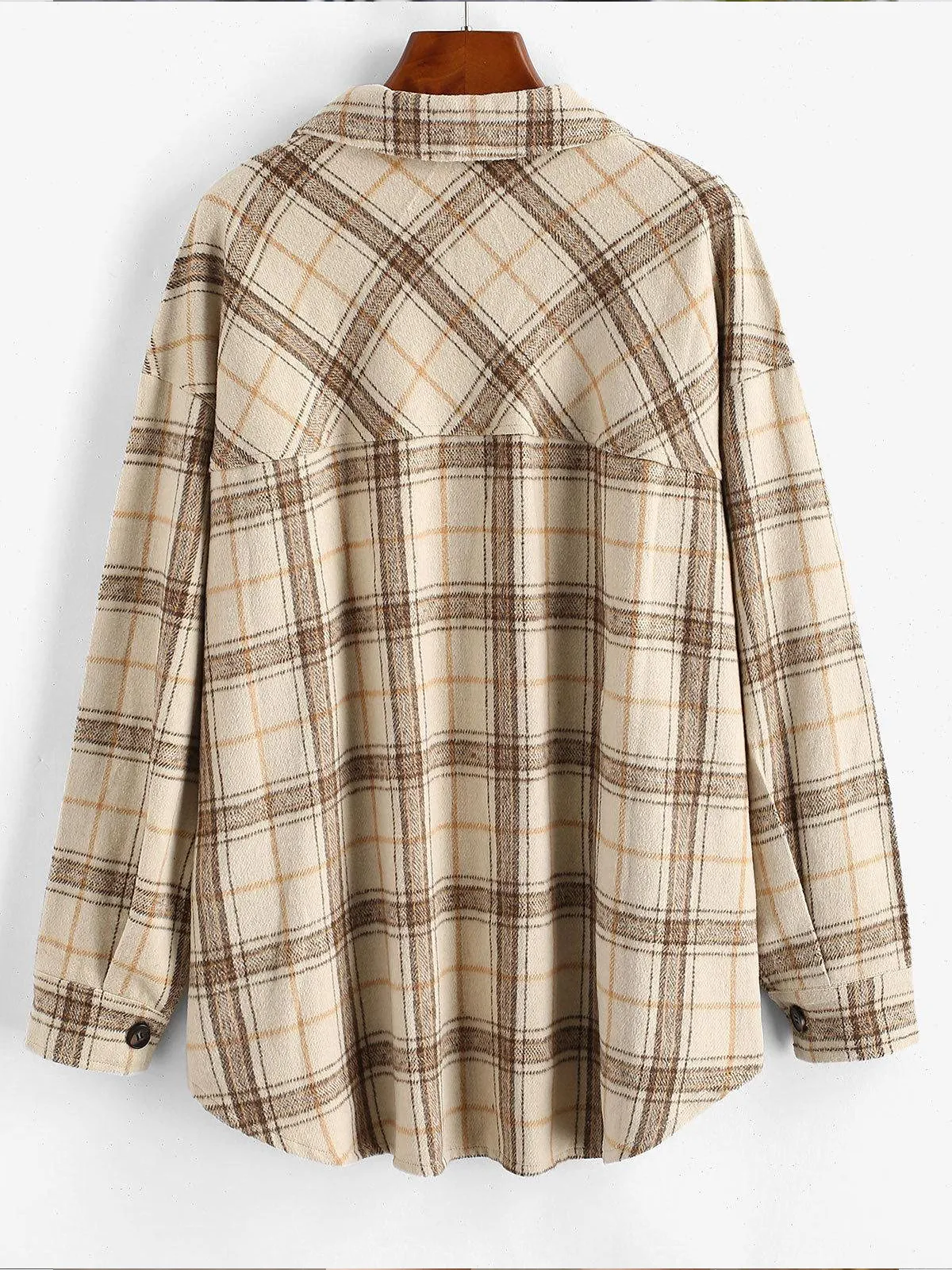 Plaid Long Sleeve Shirt with Pocket