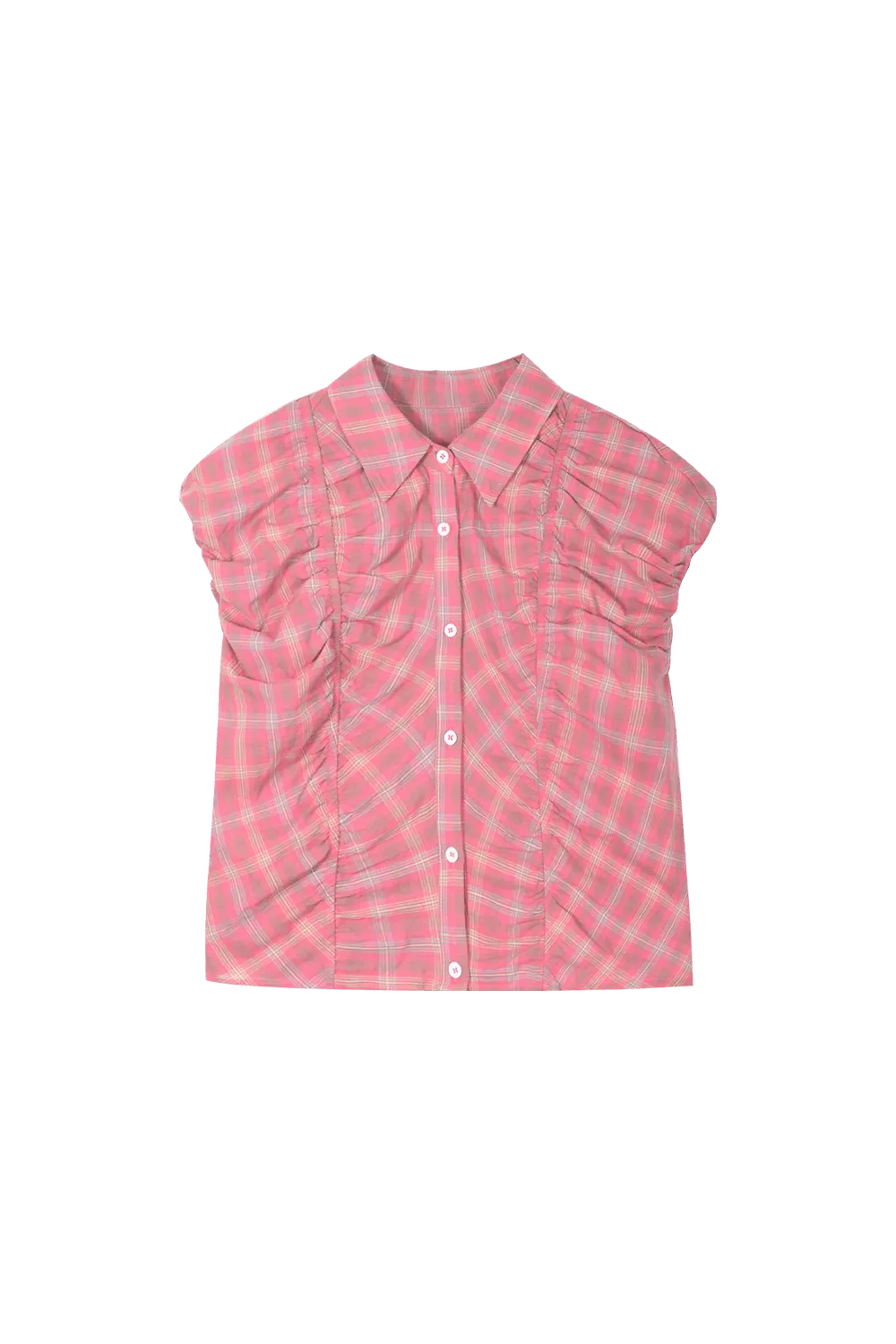 Plaid Puff Sleeve Shirt for Women