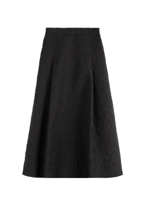 Pleated searsucker skirt