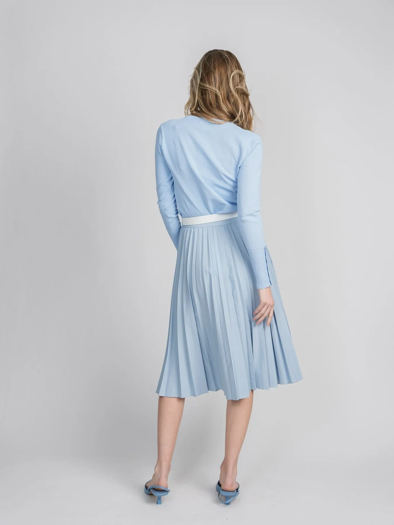 PLEATED SKIRT 27"- LIGHT BLUE