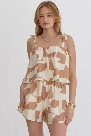 Randi Tie Romper (Taupe)