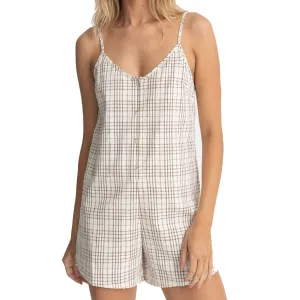 RHYTHM RUMI CHECK ROMPER - NATURAL