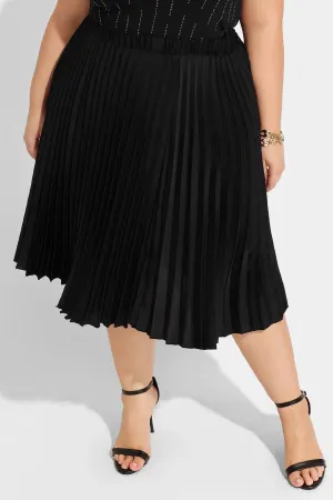 Ritera Elasticated Waist Pleated Flowy Midi Skirt