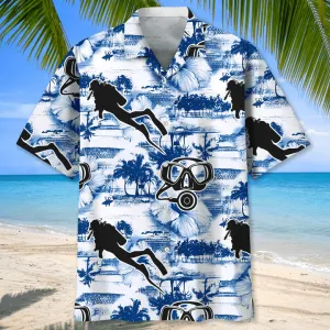 Scuba Diving Nature Hawaiian Shirt for Men, Scuba Diving life shirt, Scuba Diving gifts