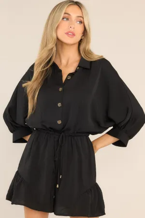 Serendipity Black Button Front Romper