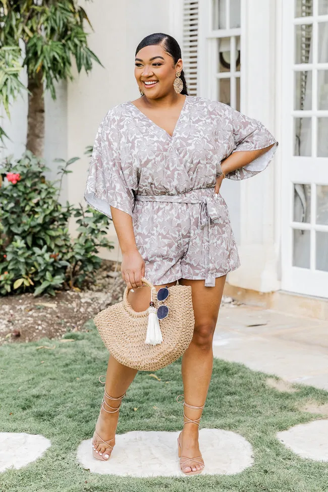 Sitting In The Garden Brown Floral Romper FINAL SALE