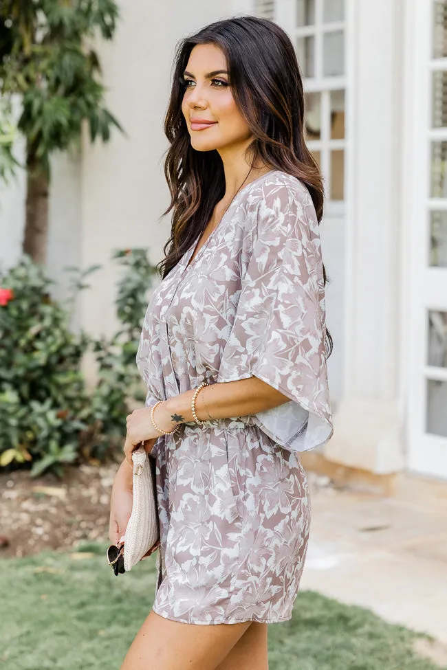 Sitting In The Garden Brown Floral Romper FINAL SALE