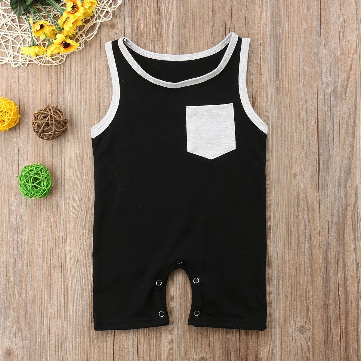 Sleeveless Pocket Romper (2 Colors)