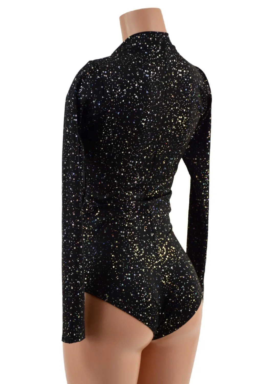 Star Noir Stella Romper with Long Sleeves & Siren Cut Leg