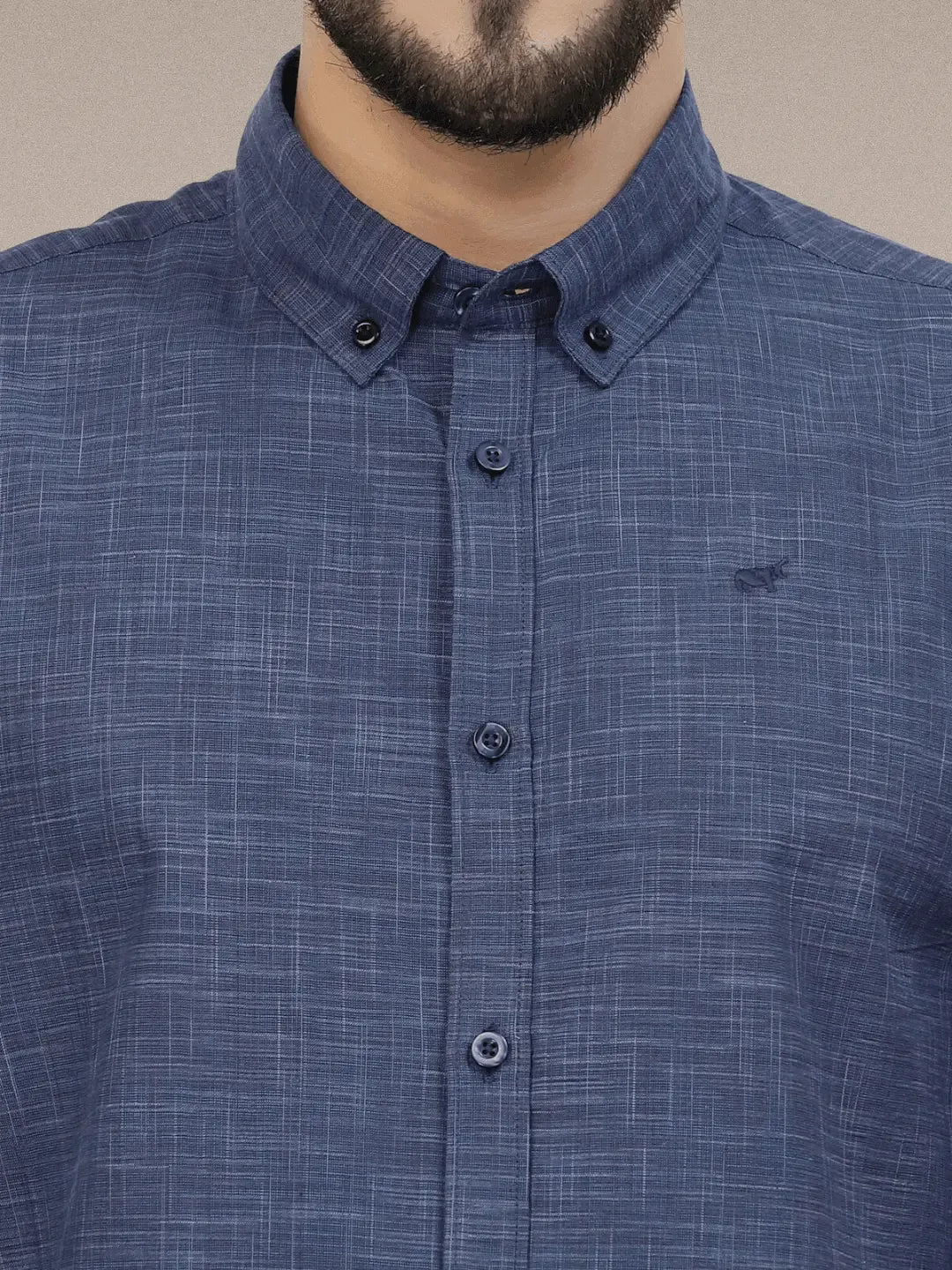 Textured Button Down Casual Shirt