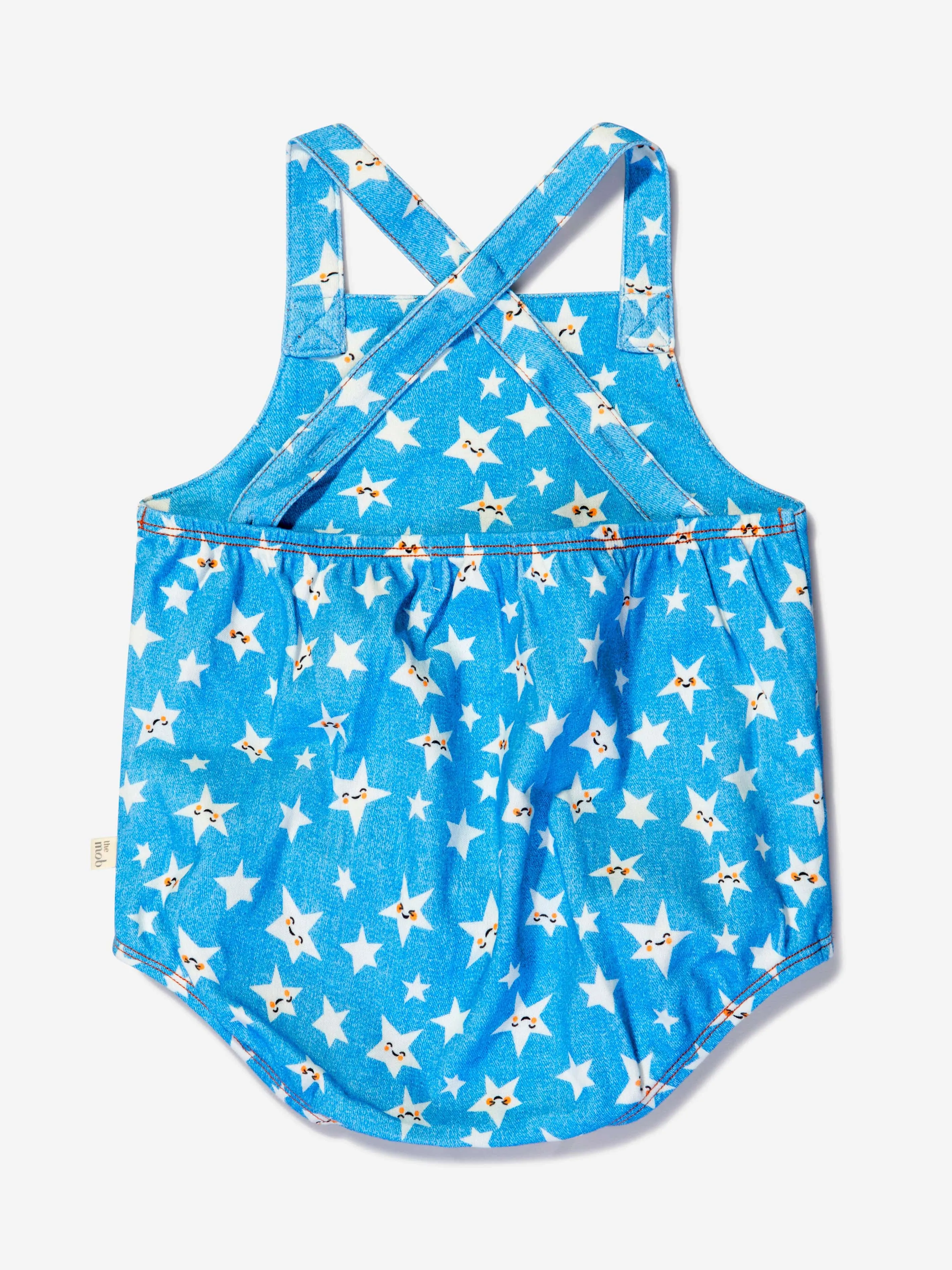 The Bonnie Mob Baby Girls Organic Cotton Star Bubble Romper