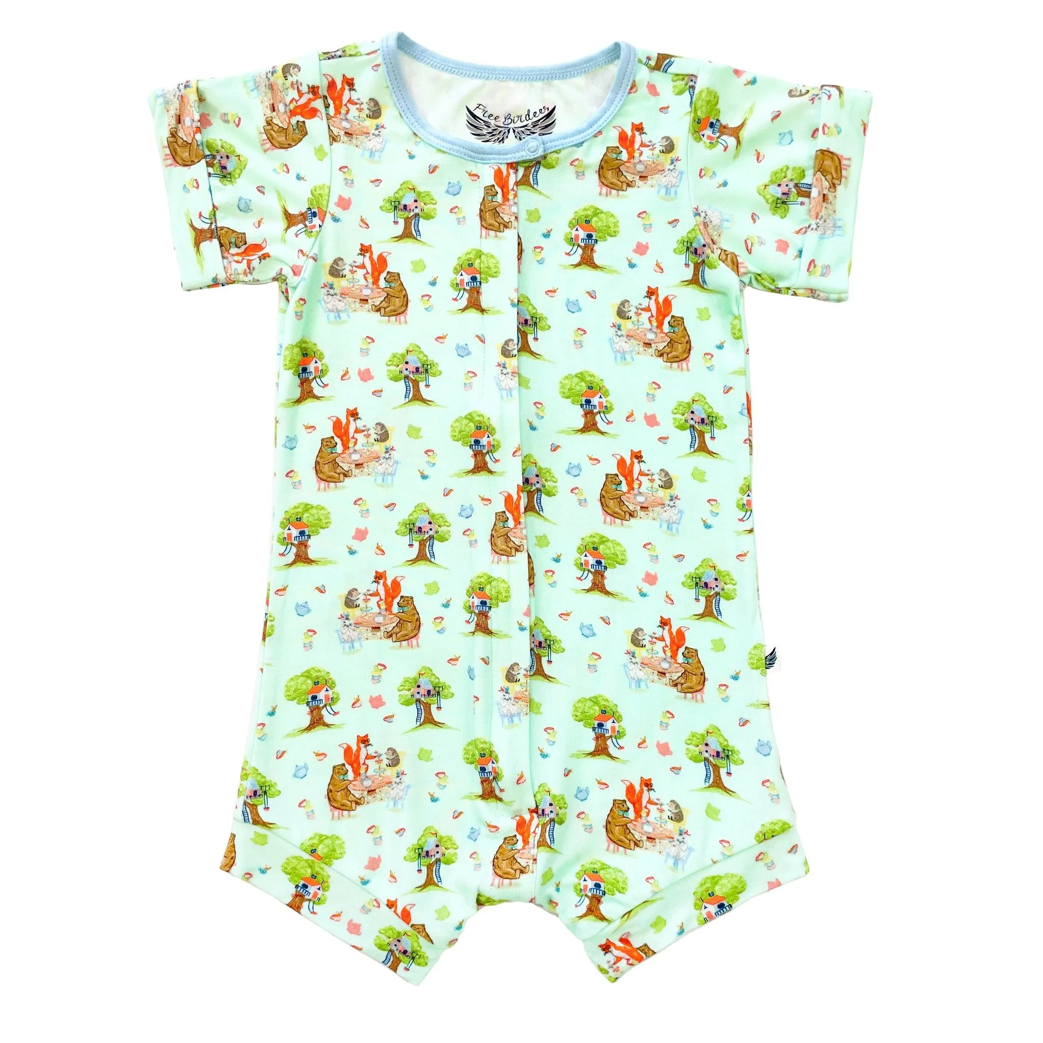 Tree House Party Short Two-Way Zippy Romper (0-3T)