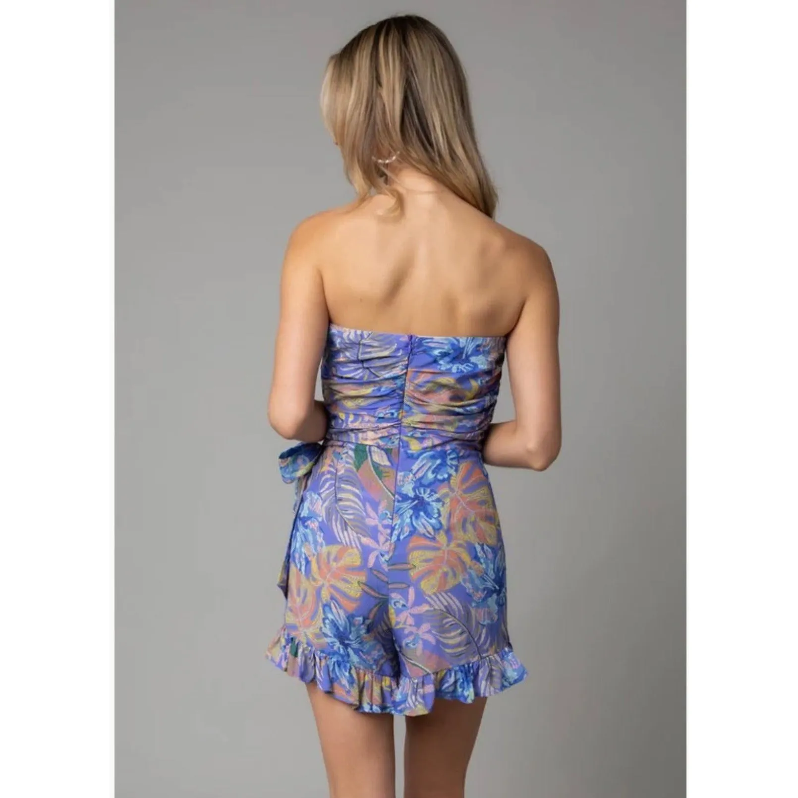 Valentina Blue Sleeveless Romper