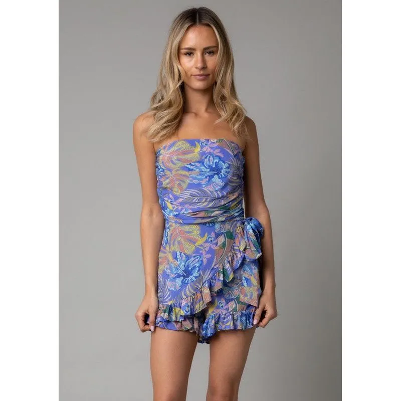 Valentina Blue Sleeveless Romper