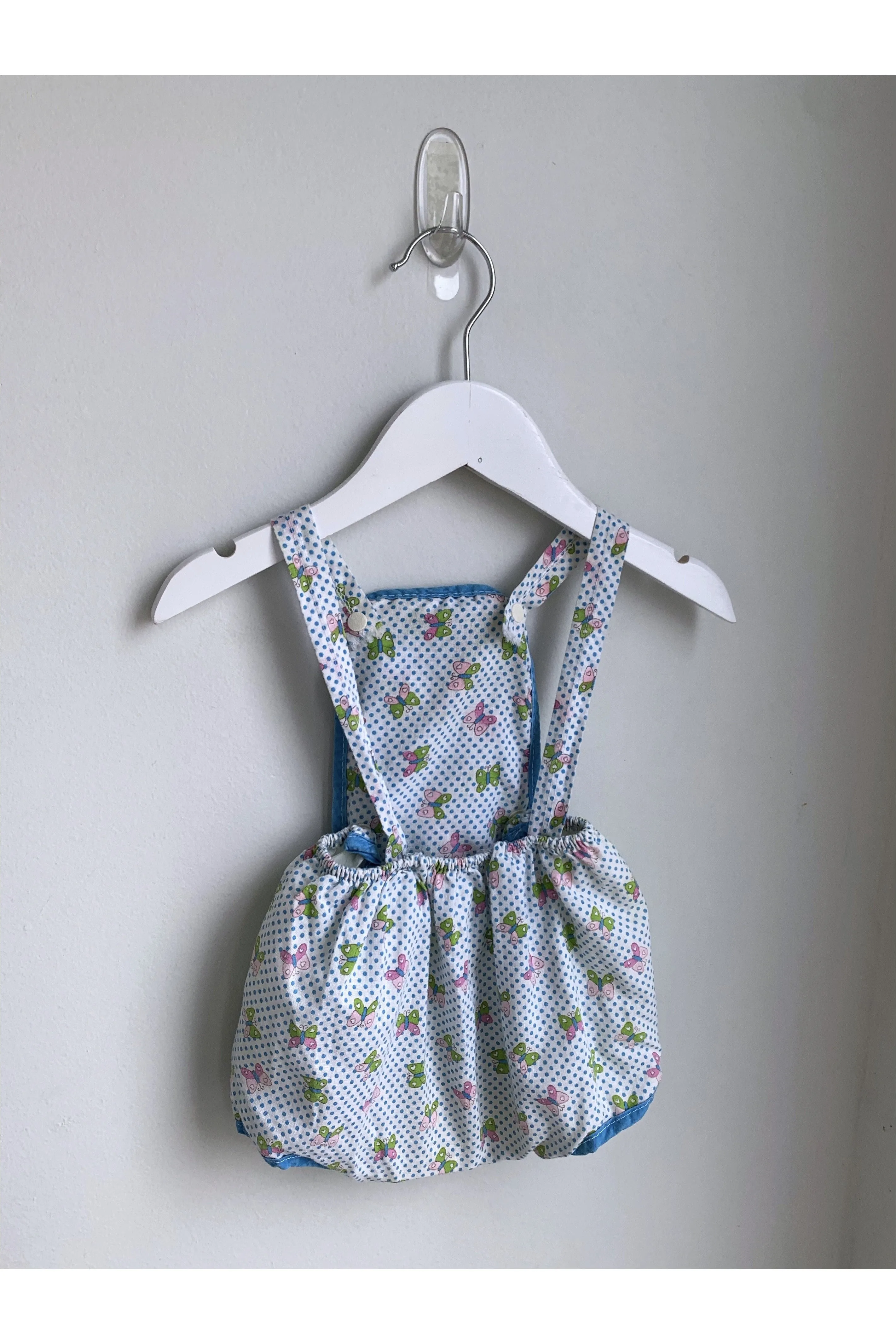 Vintage 60’s Butterfly & Polka Dot Romper/Playsuit: Approx Size 6-12 mos