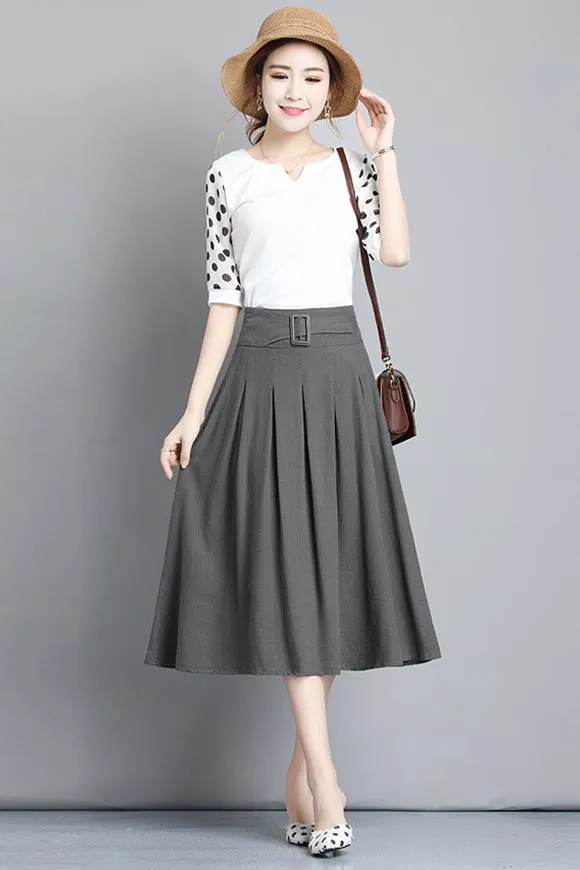 women summer pleated skirt with high waist CYM317